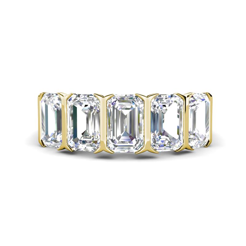 Brianna 2.75 ctw Emerald Shape Moissanite (6X4 mm) Five Stone Wedding Band 