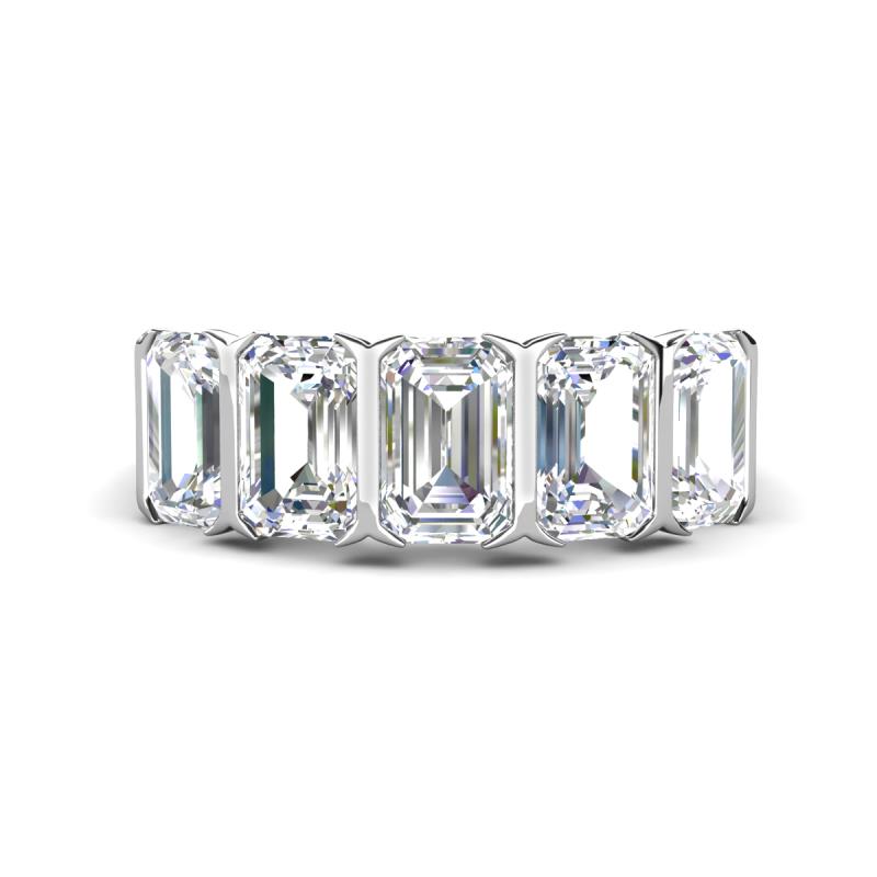 Brianna 2.75 ctw Emerald Shape Moissanite (6X4 mm) Five Stone Wedding Band 