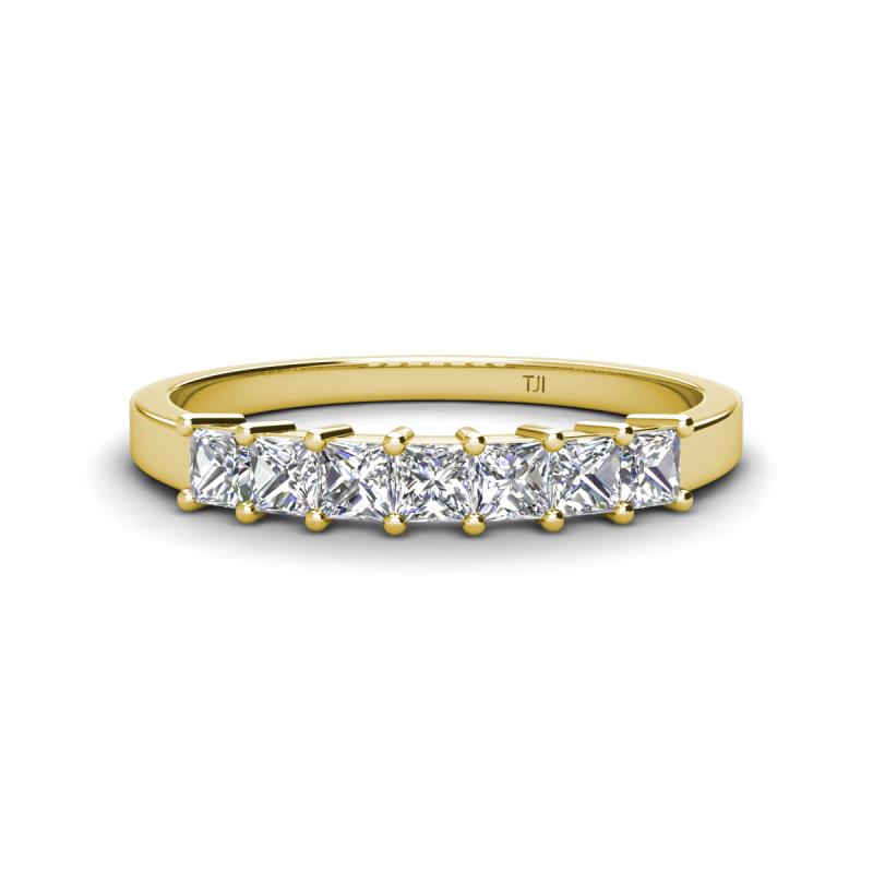 Erica 3.00 mm Princess Cut Natural Diamonds 7 Stone Wedding Band 