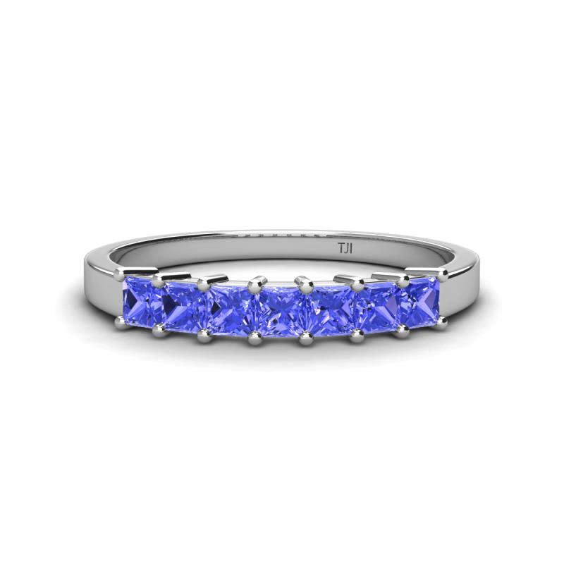 Erica 3.00 mm Princess Cut Tanzanite 7 Stone Wedding Band 