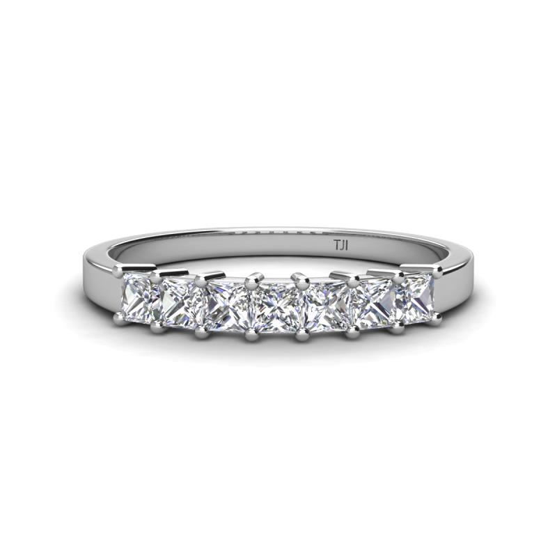 Erica 3.00 mm Princess Cut Natural Diamonds 7 Stone Wedding Band 