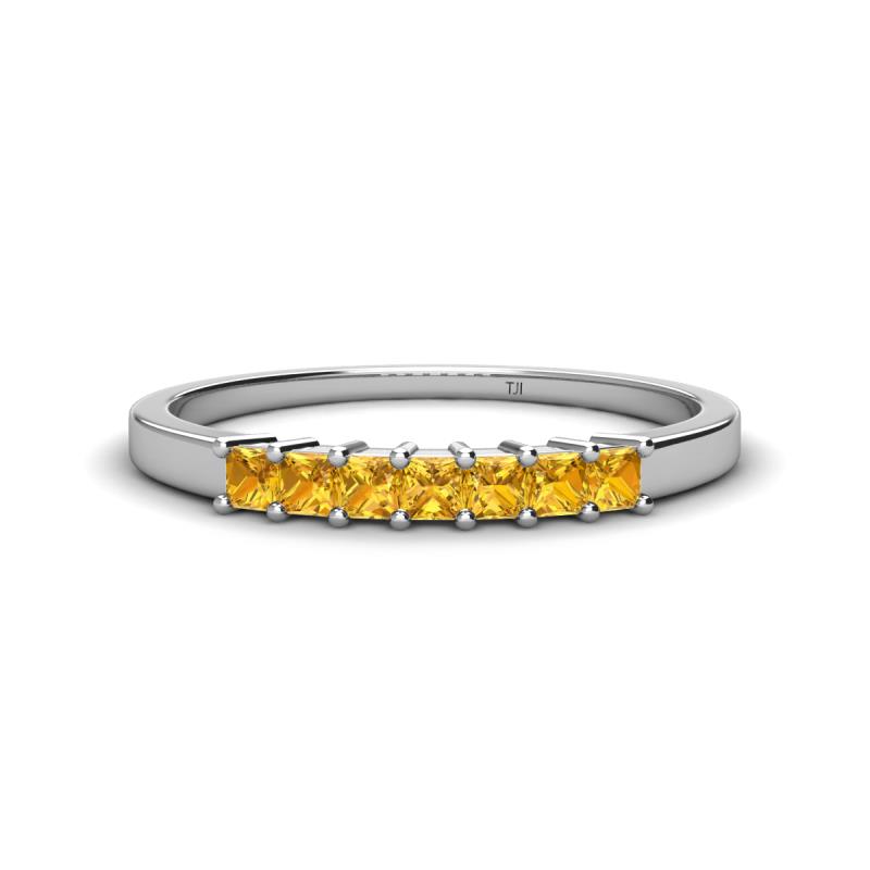 Erica 2.50 mm Princess Cut Citrine 7 Stone Wedding Band 