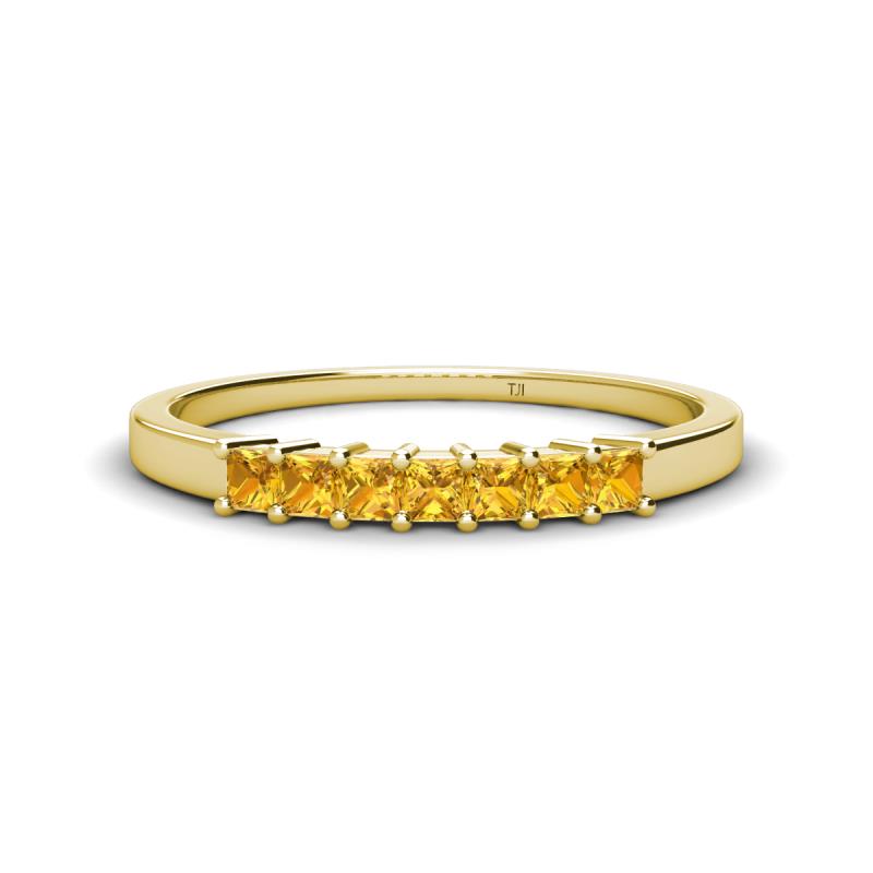 Erica 2.50 mm Princess Cut Citrine 7 Stone Wedding Band 