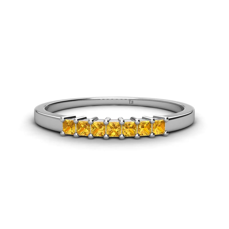 Erica 2.00 mm Princess Cut Citrine 7 Stone Wedding Band 