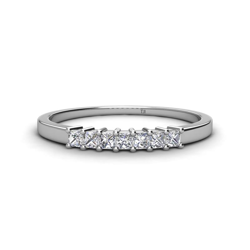 Erica 2.00 mm Princess Cut Natural Diamonds 7 Stone Wedding Band 