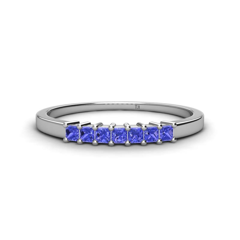 Erica 2.00 mm Princess Cut Tanzanite 7 Stone Wedding Band 