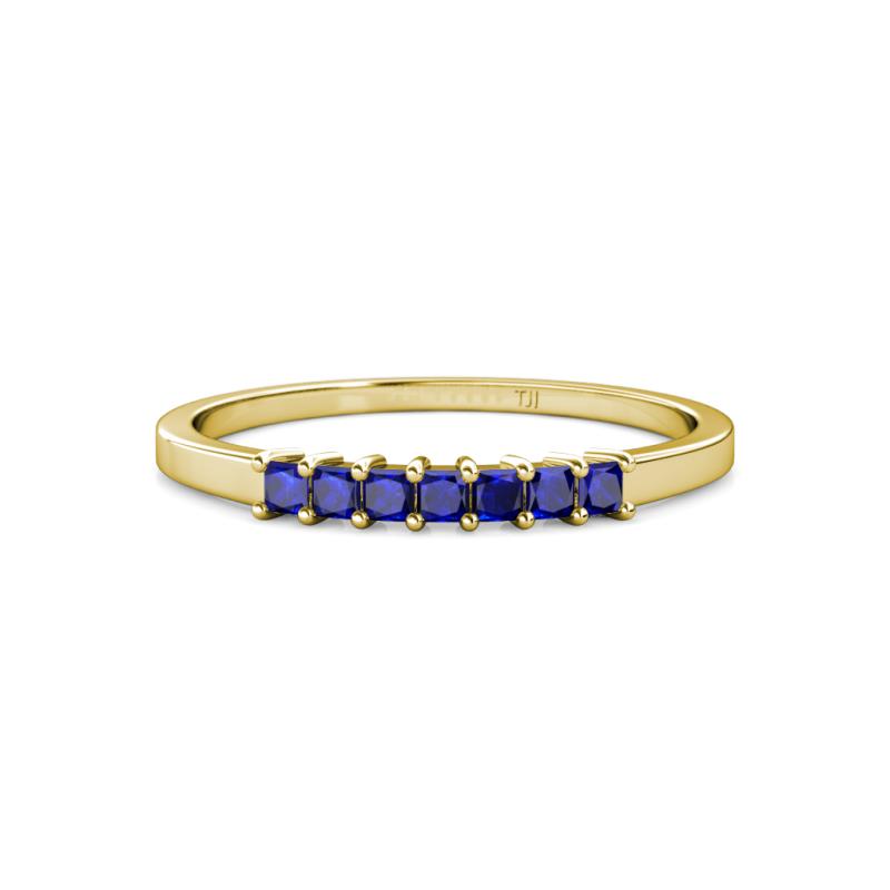 Evia 0.39 ctw Blue Sapphire (2.00 mm) Seven Stone Wedding Band 