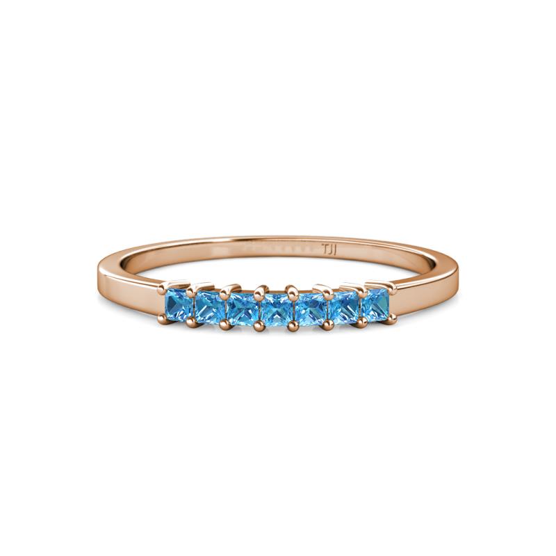 Evia 0.39 ctw Blue Topaz (2.00 mm) Seven Stone Wedding Band 