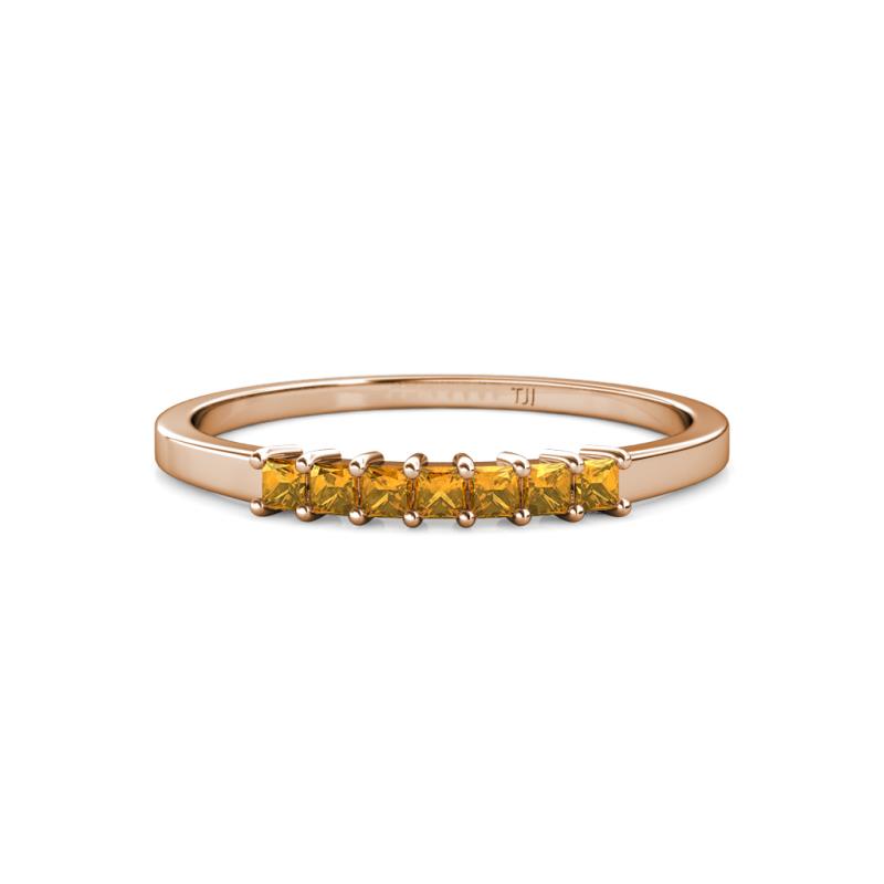 Evia 0.39 ctw Citrine (2.00 mm) Seven Stone Wedding Band 