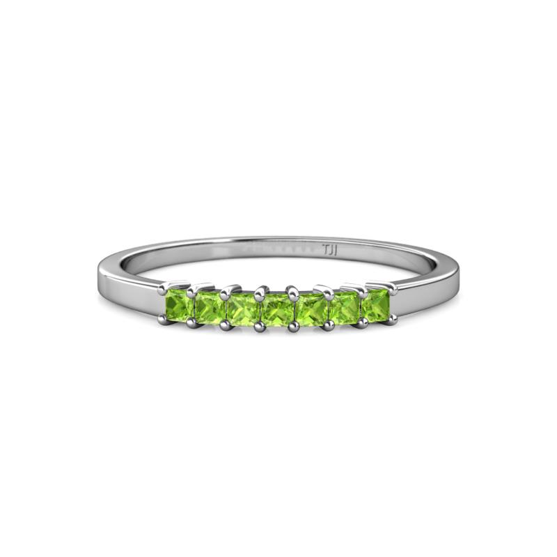 Evia 0.39 ctw Peridot (2.00 mm) Seven Stone Wedding Band 