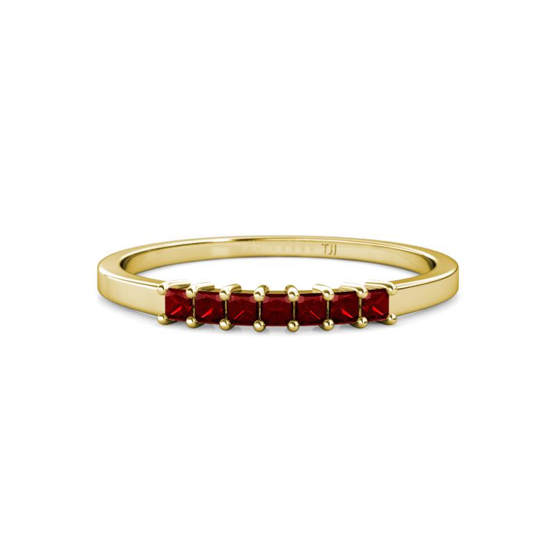 Evia 0.39 ctw Red Garnet (2.00 mm) Seven Stone Wedding Band 