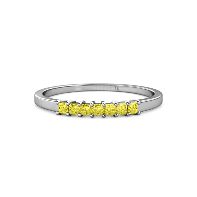 Evia 0.39 ctw Yellow Sapphire (2.00 mm) Seven Stone Wedding Band 