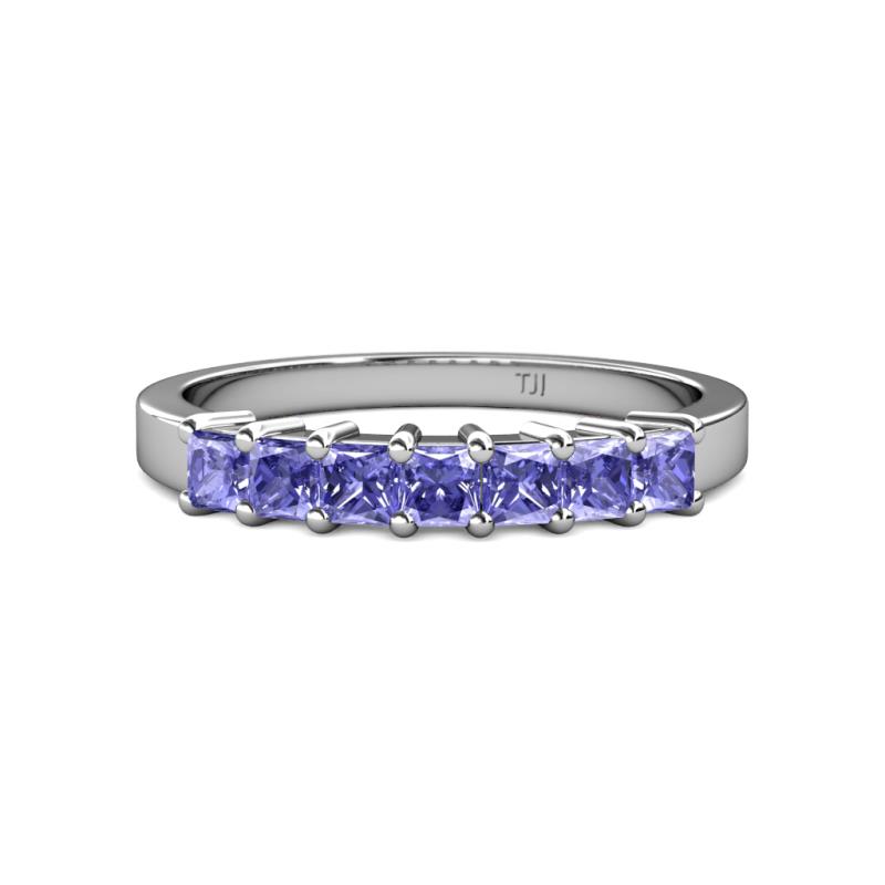 Evia 0.98 ctw Tanzanite (3.00 mm) Seven Stone Wedding Band 