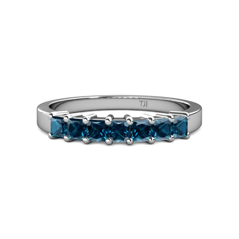 Evia 1.26 ctw Blue Diamond (3.00 mm) Seven Stone Wedding Band 