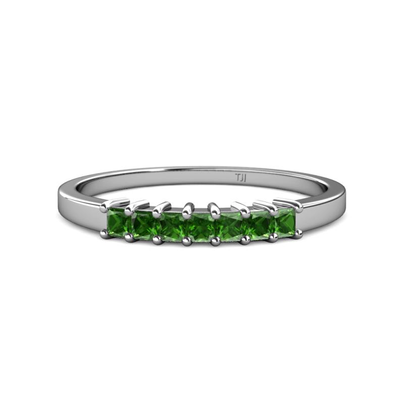 Evia 0.63 ctw Green Garnet (2.50 mm) Seven Stone Wedding Band 