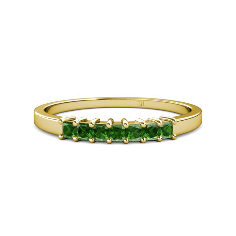 Evia 0.63 ctw Green Garnet (2.50 mm) Seven Stone Wedding Band 