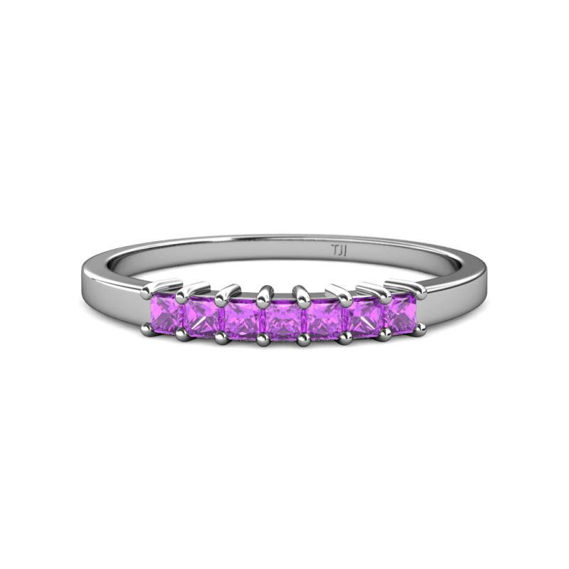 Evia 0.63 ctw Amethyst (2.50 mm) Seven Stone Wedding Band 