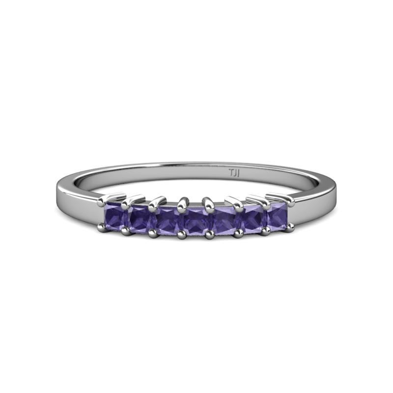 Evia 0.63 ctw Iolite (2.50 mm) Seven Stone Wedding Band 