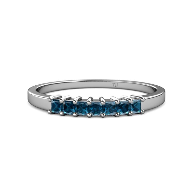 Evia 0.70 ctw Blue Diamond (2.50 mm) Seven Stone Wedding Band 