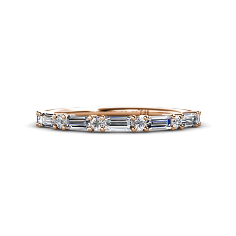 Sarah Baguette and Round Lab Grown Diamonds Wedding Band 