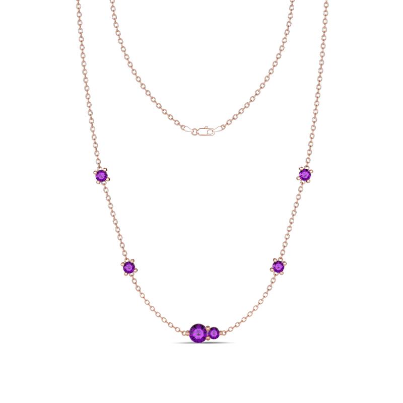 Linea 0.40 ctw Amethyst (4 mm) Women Station Necklace 