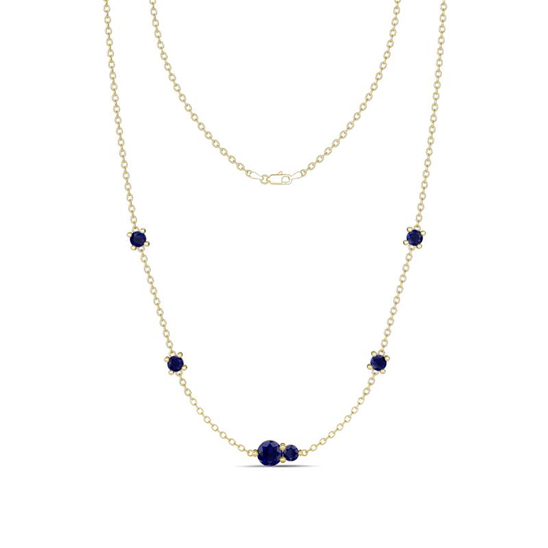 Linea 0.63 ctw Blue Sapphire (4 mm) Women Station Necklace 