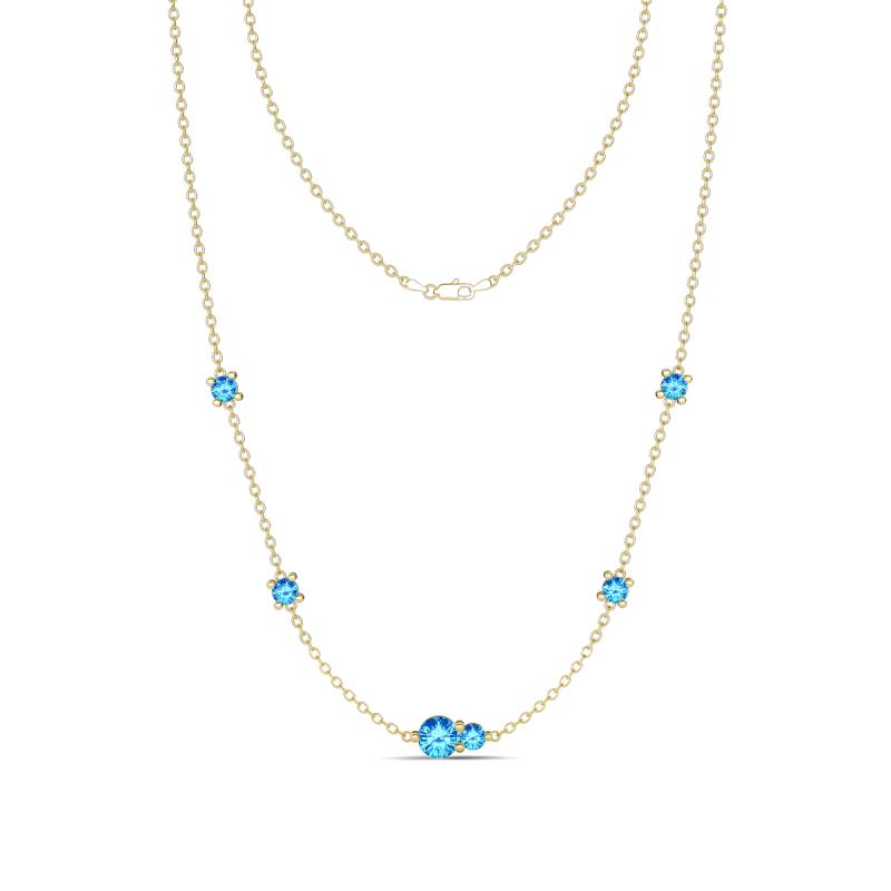 Linea 0.47 ctw Blue Topaz (4 mm) Women Station Necklace 