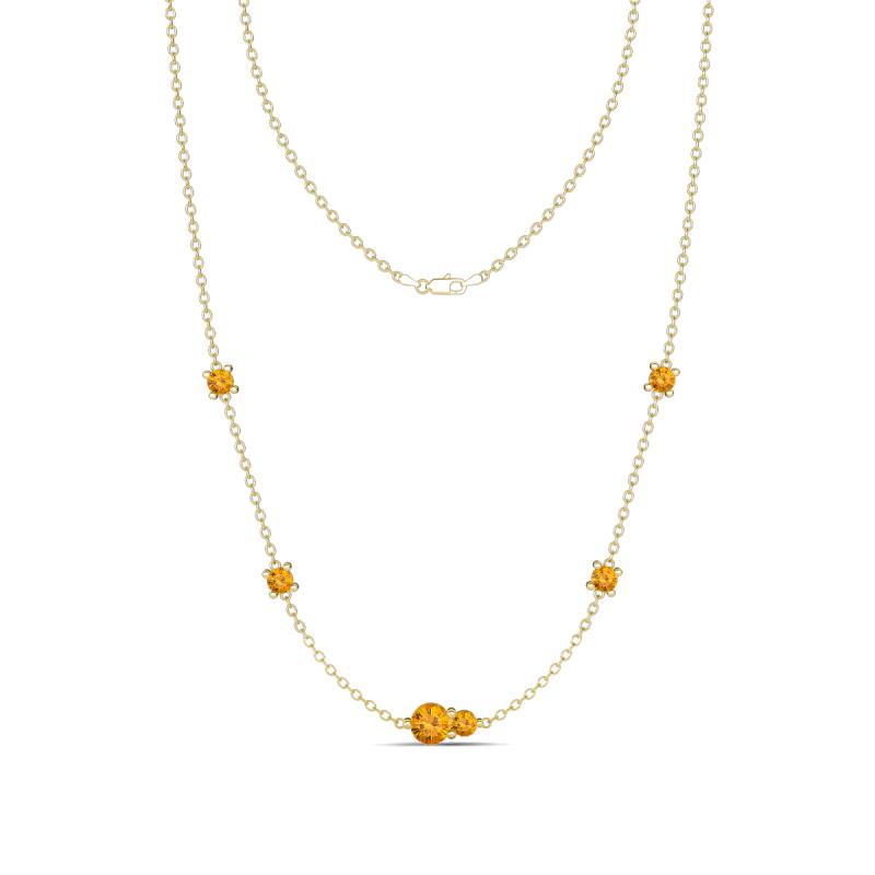 Linea 0.40 ctw Citrine (4 mm) Women Station Necklace 