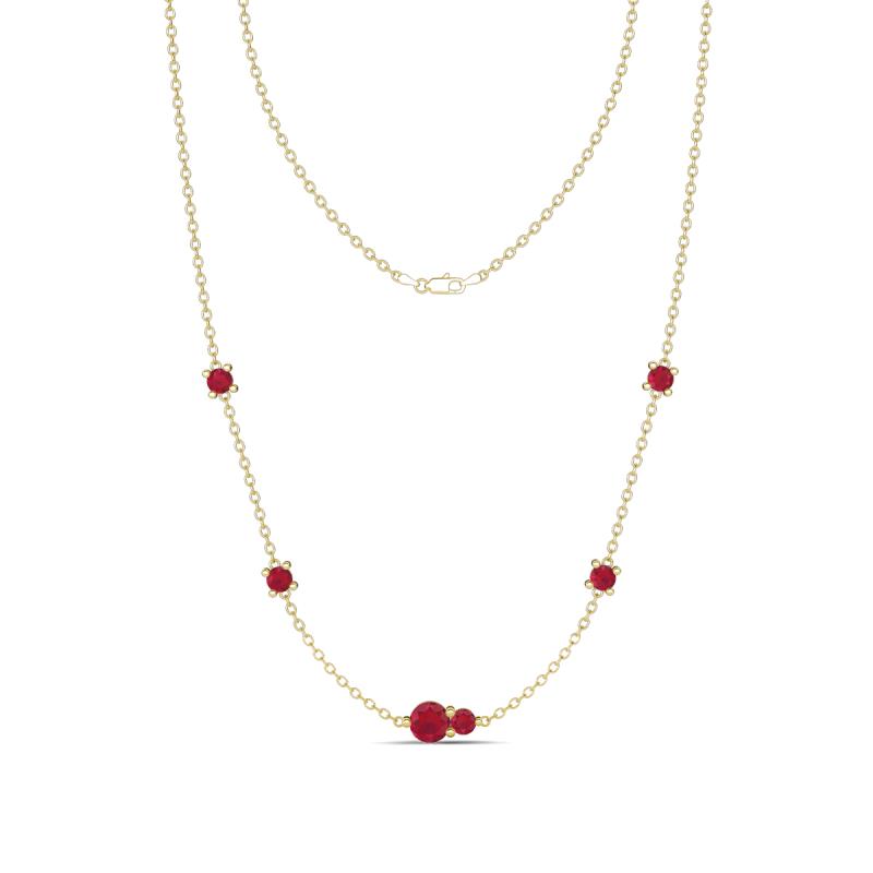 Linea 0.56 ctw Ruby (4 mm) Women Station Necklace 