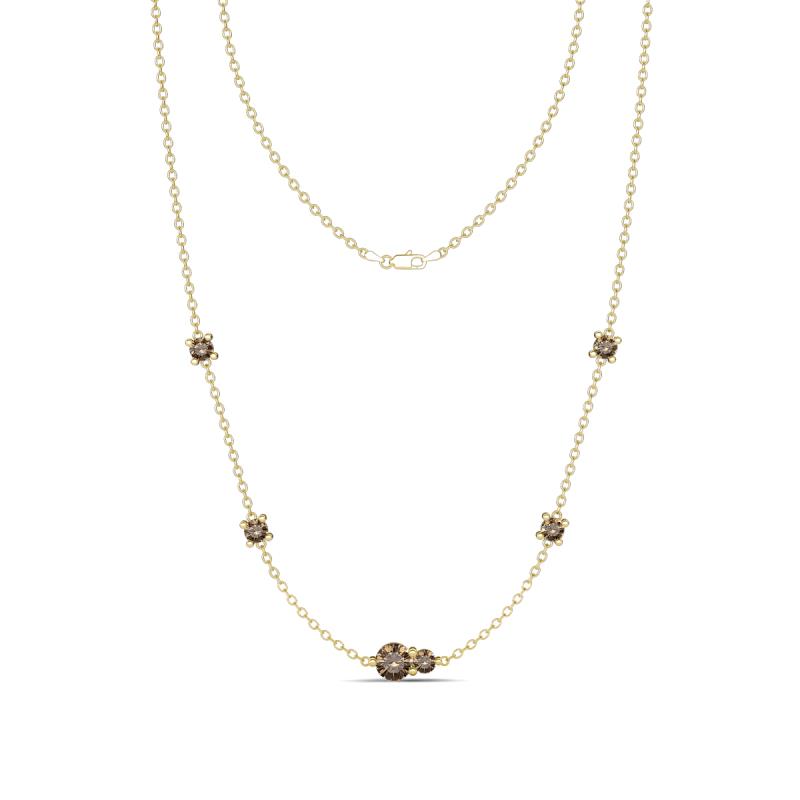 Linea 0.54 ctw Smoky Quartz (4 mm) Women Station Necklace 