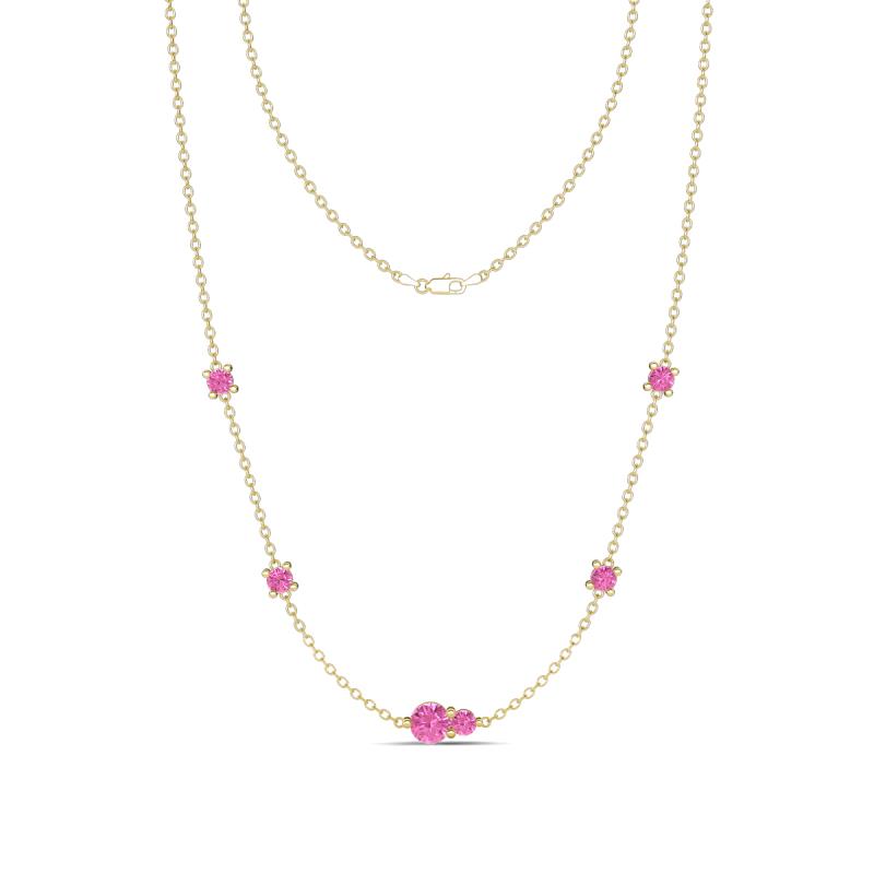 Linea 0.61 ctw Pink Sapphire (4 mm) Women Station Necklace 