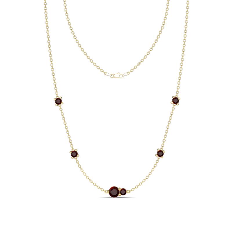 Linea 0.66 ctw Red Garnet (4 mm) Women Station Necklace 