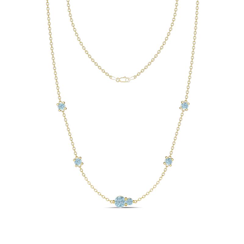 Linea 0.40 ctw Aquamarine (4 mm) Women Station Necklace 