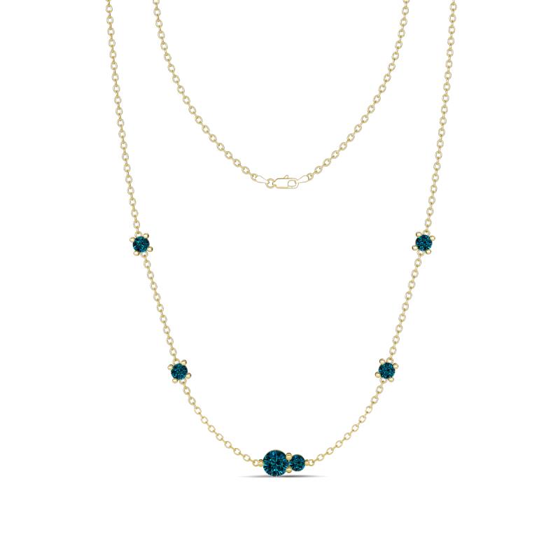 Linea 0.55 ctw Blue Diamond (4 mm) Women Station Necklace 