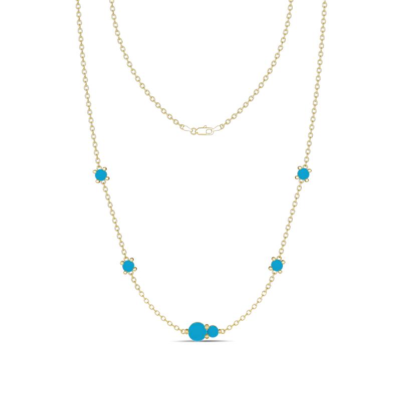 Linea 0.38 ctw Turquoise (4 mm) Women Station Necklace 