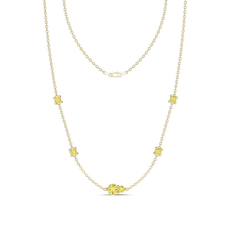 Linea 0.61 ctw Yellow Sapphire (4 mm) Women Station Necklace 