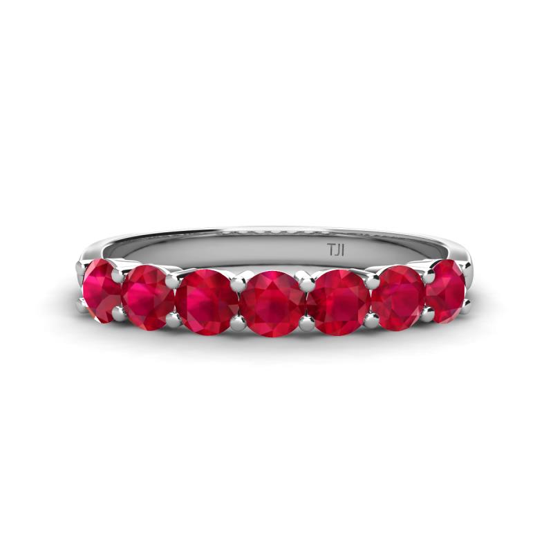 Kathleen 3.40 mm Round Ruby Wedding Band 