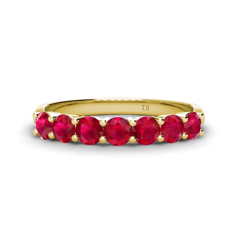 Kathleen 3.40 mm Round Ruby Wedding Band 