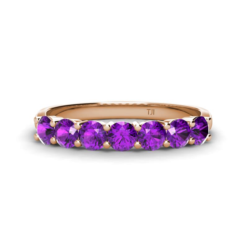 Kathleen 3.40 mm Round Amethyst Wedding Band 