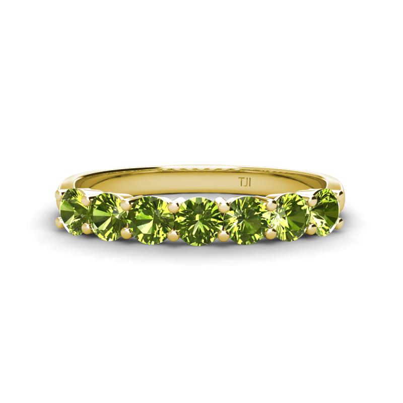 Kathleen 3.40 mm Round Peridot Wedding Band 