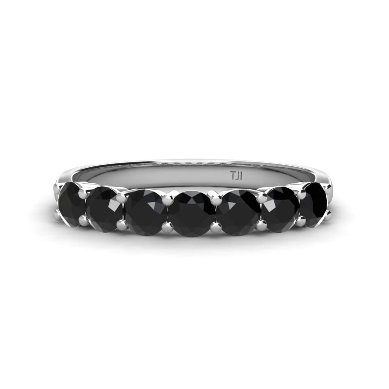 Kathleen 3.40 mm Round Black Diamond Wedding Band 