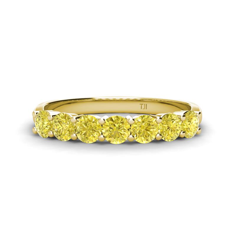 Kathleen 3.40 mm Round Yellow Diamond Wedding Band 