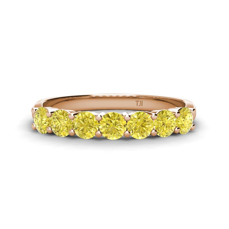 Kathleen 3.40 mm Round Yellow Diamond Wedding Band 