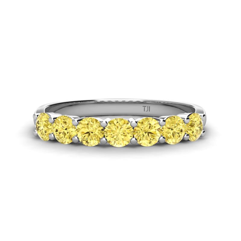 Kathleen 3.40 mm Round Yellow Sapphire Wedding Band 