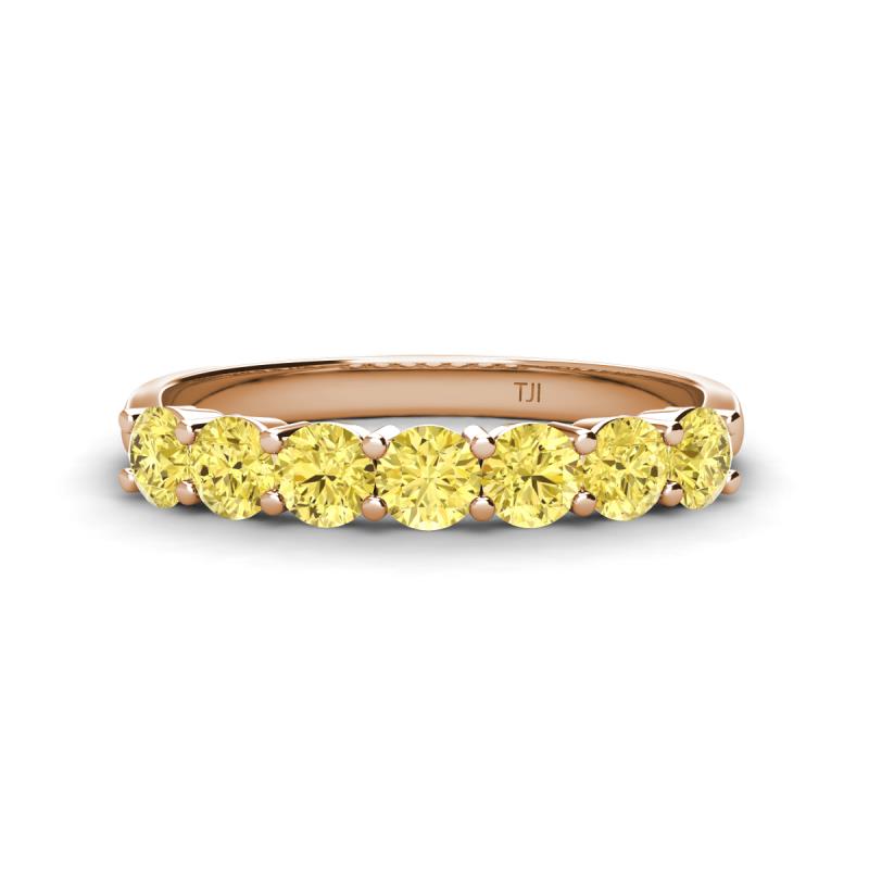 Kathleen 3.40 mm Round Yellow Sapphire Wedding Band 