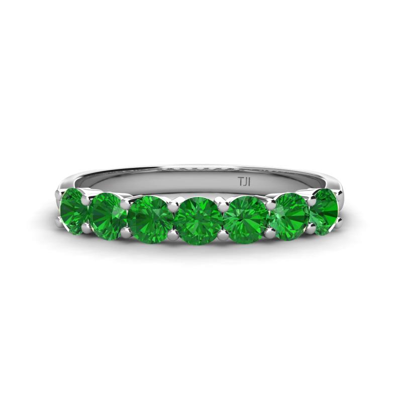 Kathleen 3.40 mm Round Green Garnet Wedding Band 