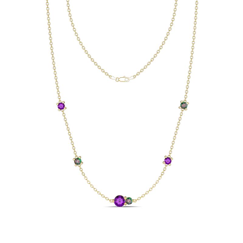 Linea 0.48 ctw Amethyst (4 mm) and Created Alexandrite Women Station Necklace 