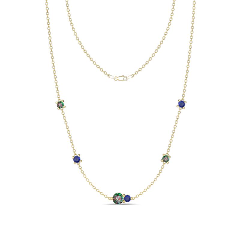 Linea 0.61 ctw Created Alexandrite (4 mm) and Iolite Women Station Necklace 