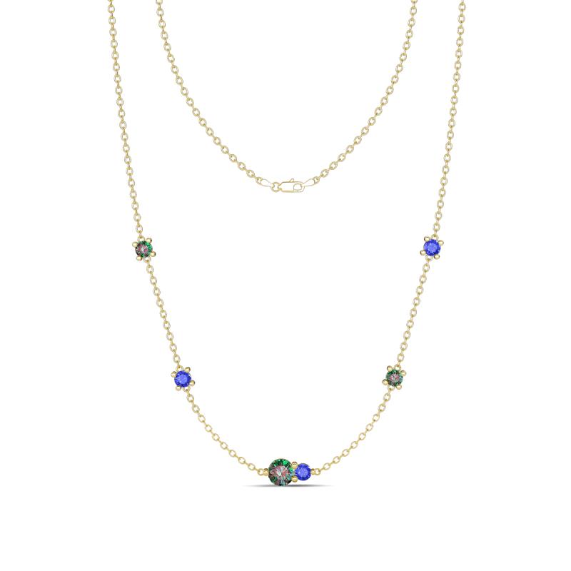 Linea 0.67 ctw Created Alexandrite (4 mm) and Tanzanite Women Station Necklace 