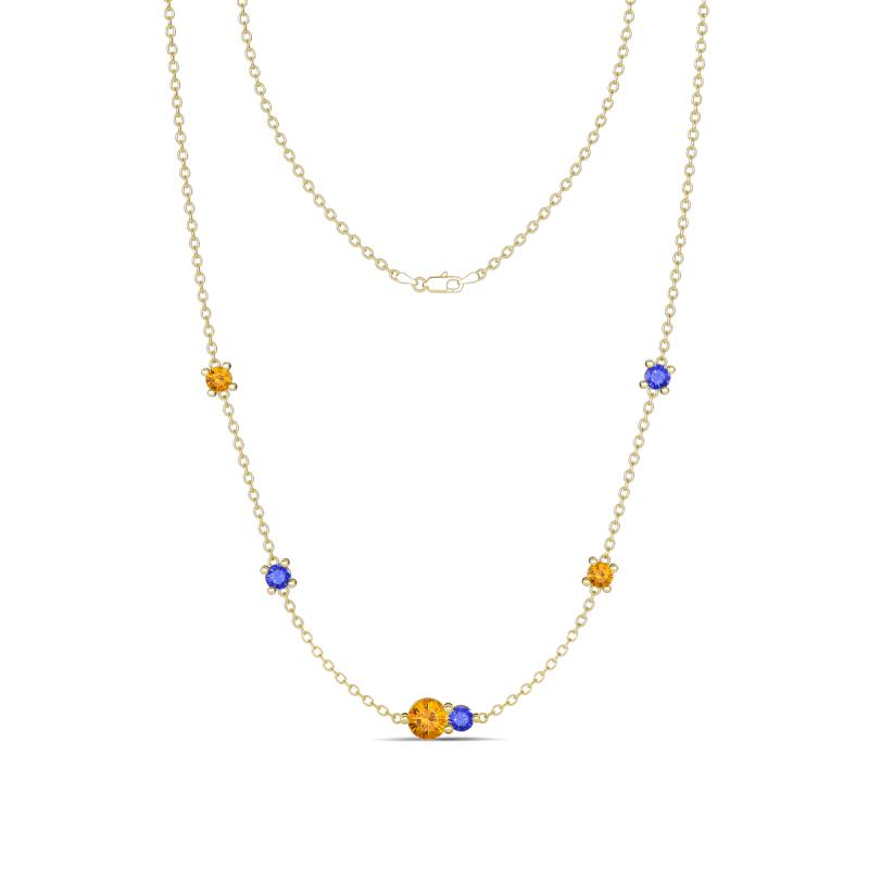 Linea 0.46 ctw Citrine (4 mm) and Tanzanite Women Station Necklace 